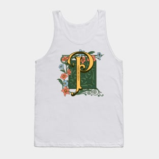 Art Nouveau Letter P, Ornamental Letter P, Art Deco Tank Top